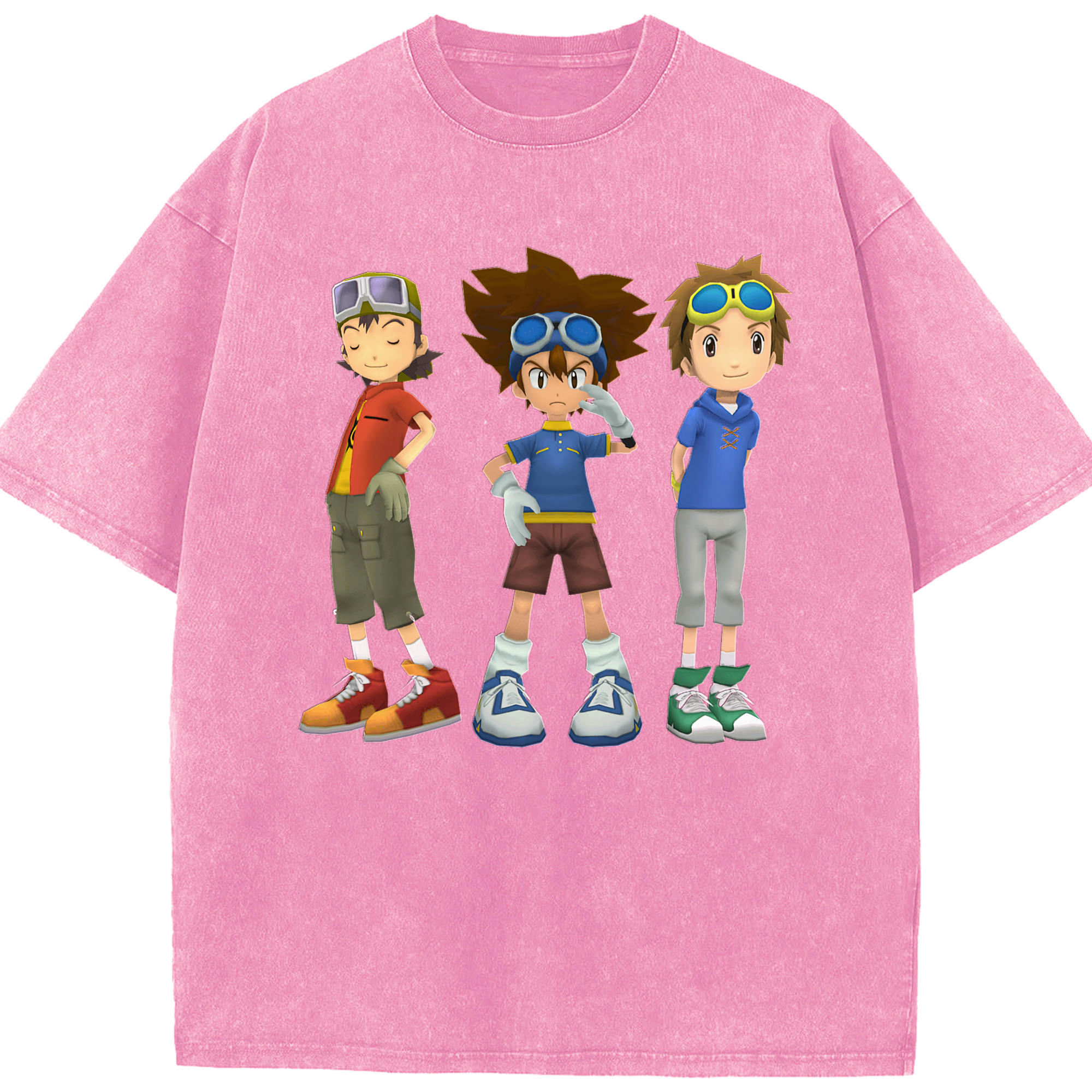 （画像用） Digimon デジタルモンスター/デジモン 綿100% ヴィンテージ風 半袖Tシャツ（フロントプリント）